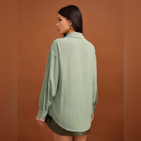 SHEIN | Tall Drop Shoulder Button Down - Picture 3 of 6